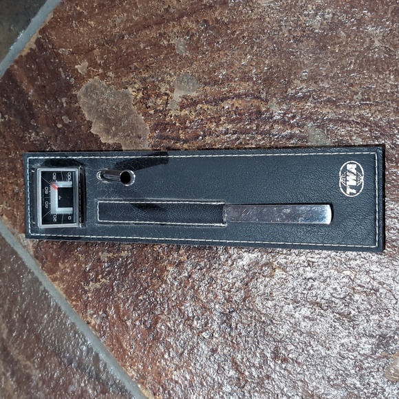 Vintage TWA Desktop Thermometer, Letter Opener, Pen holder desktop collectible - Picture 1 of 9